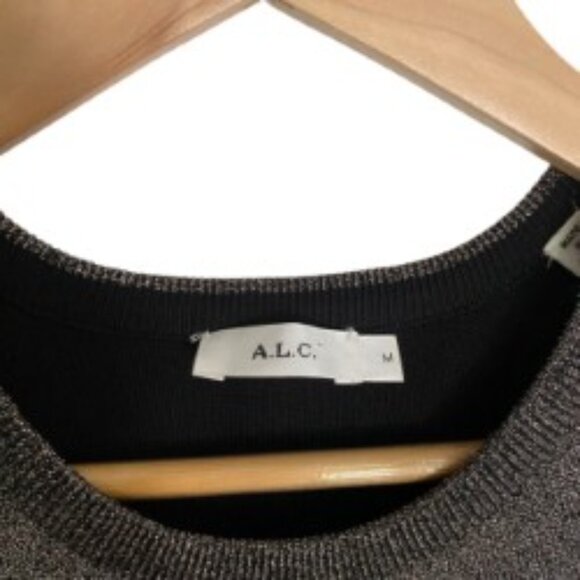 A.L.C. Kilmer Metallic Knit Dress with Tulip Bottom Medium - Picture 3 of 5